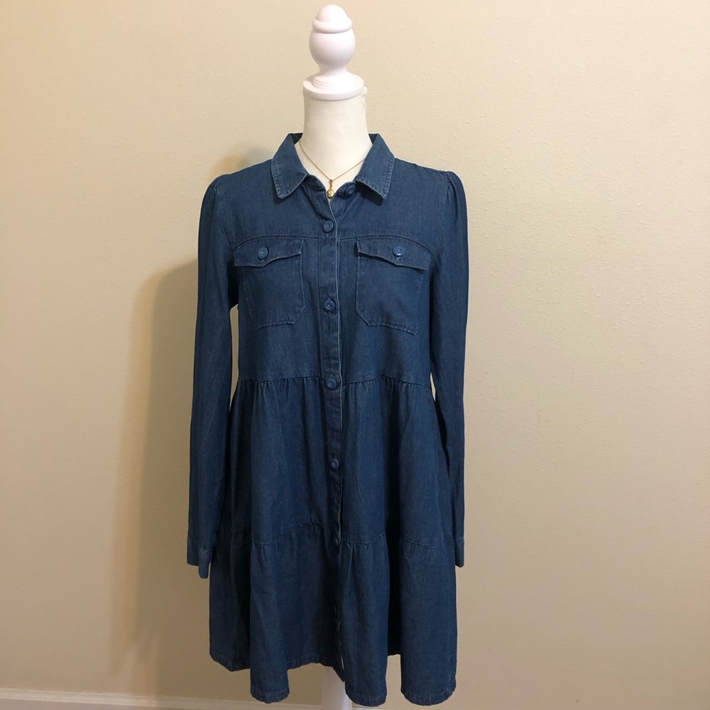 American Eagle Long Sleeved Denim Dress Size S